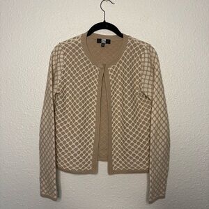 SAKS FIFTH AVENUE Silk & Cashmere Blend  Honeycomb Knit Cardigan Women’s Small